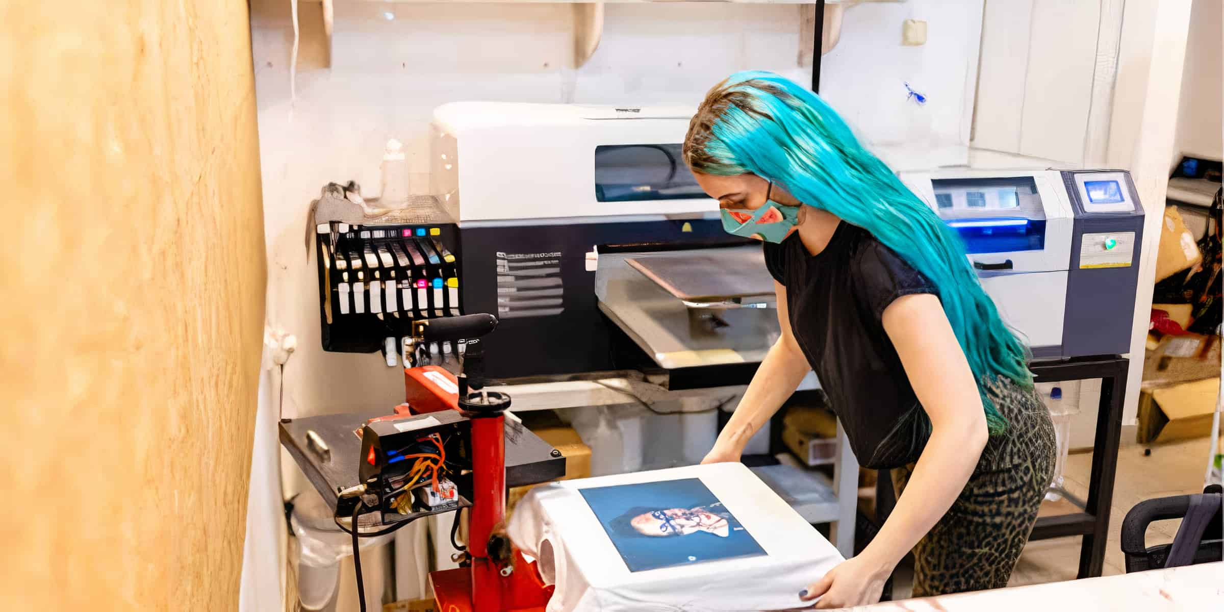 Employee Working in Print Shop